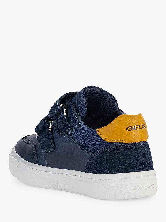 Geox Baby Nashik Leather Blend First Steps Trainers, Navy/Ochre