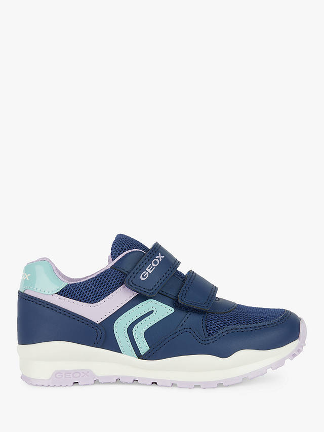 Geox Kids' Pavel Low-Cut Trainers, Navy/Lilac          
