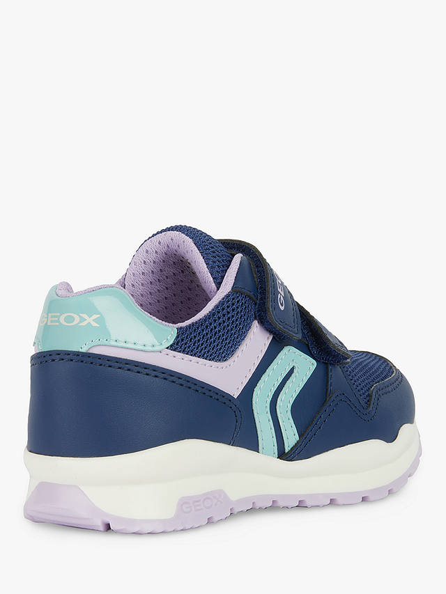 Geox Kids' Pavel Low-Cut Trainers, Navy/Lilac          
