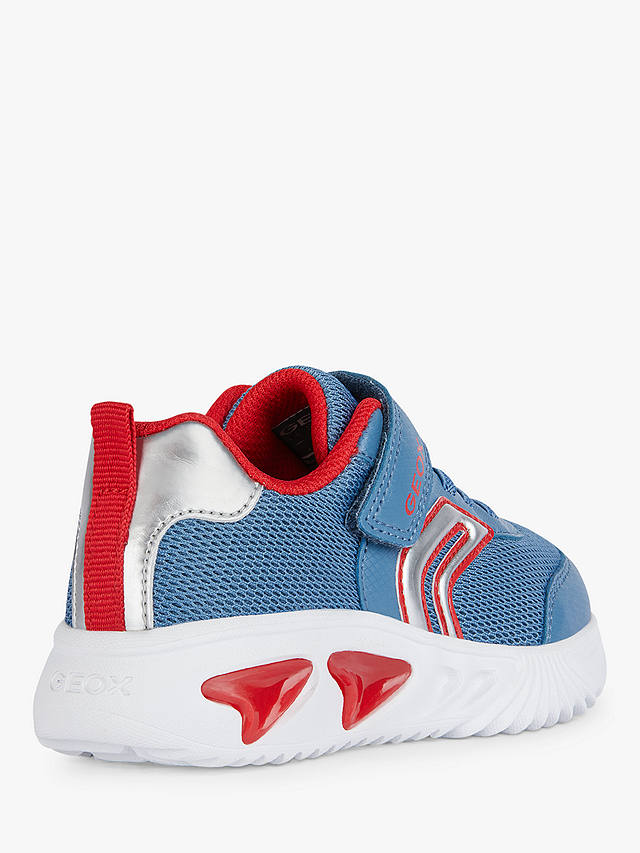 Geox Kids' Assister Light Up Trainers, Avio/Red            
