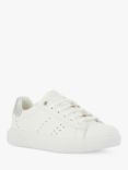 Geox Kids' J Nettuno Low Cut Lace Up Trainers, White/Silver, White/Silver