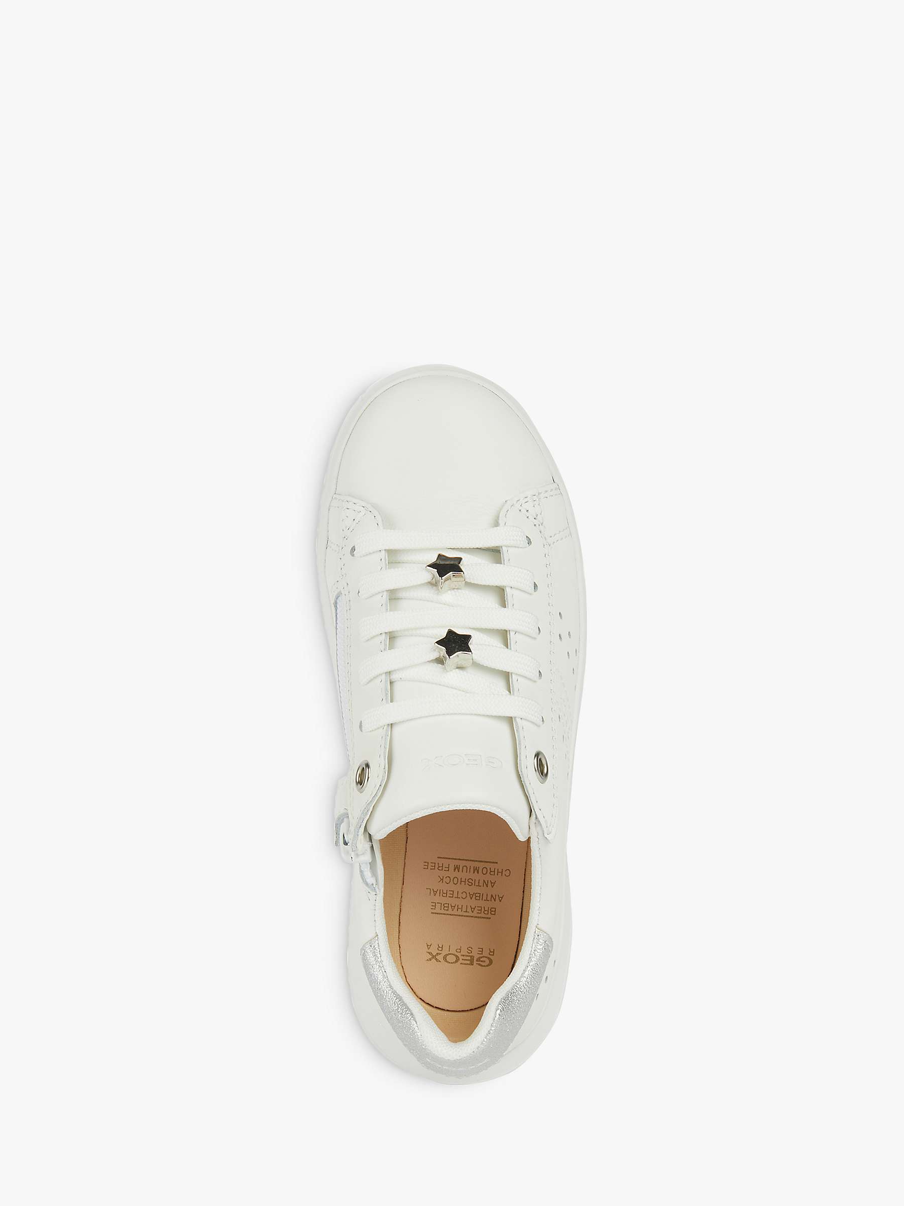 Buy Geox Kids' J Nettuno Low Cut Lace Up Trainers, White/Silver Online at johnlewis.com