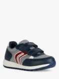 Geox Kids' Alben Mesh Low-Cut Trainers, Grey/Navy