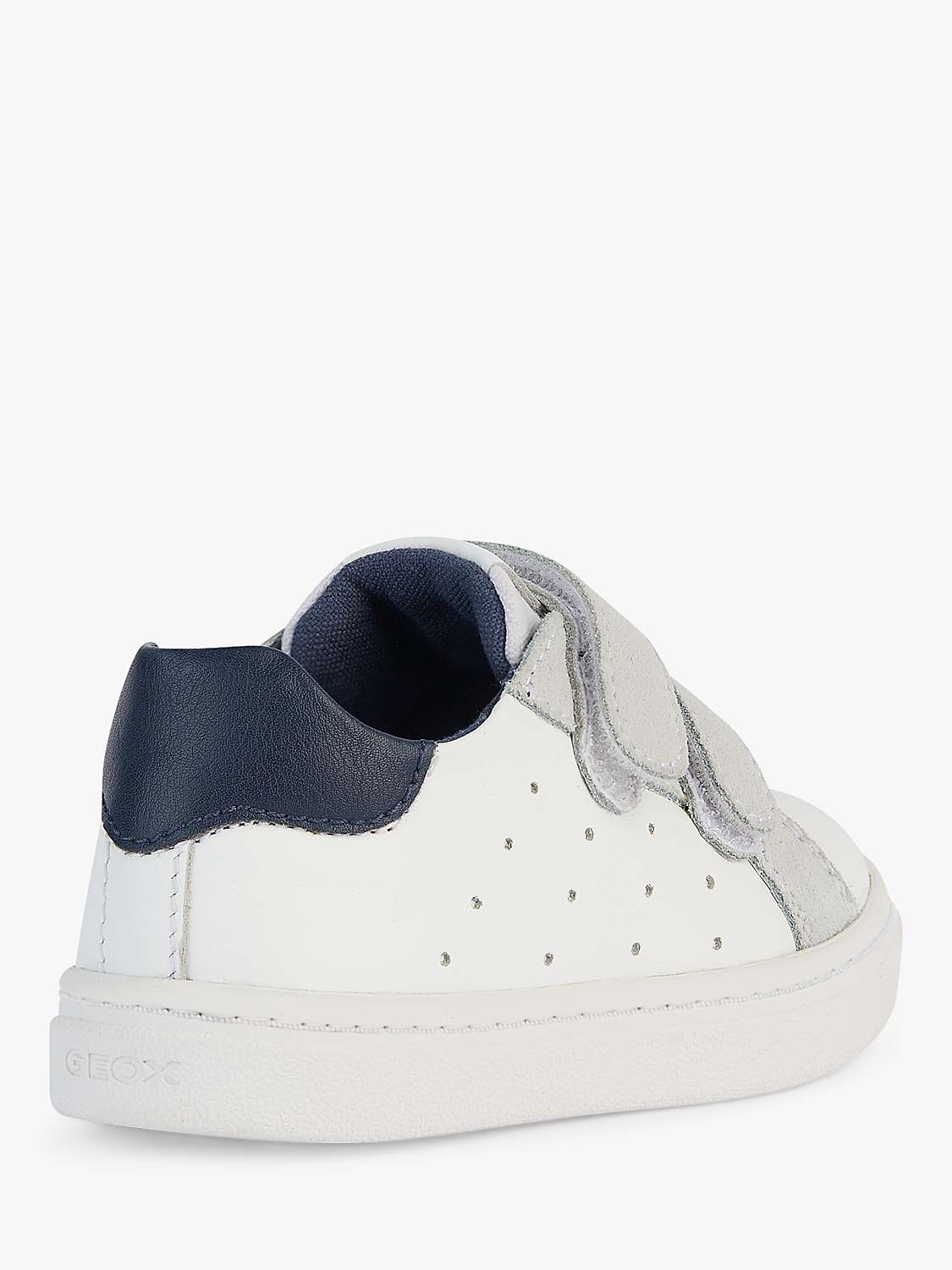 Buy Geox Baby Nashik Nappa Suede First Steps Trainers, White/Navy Online at johnlewis.com