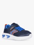 Geox Kids' Assister Light Up Trainers, Navy/Royal