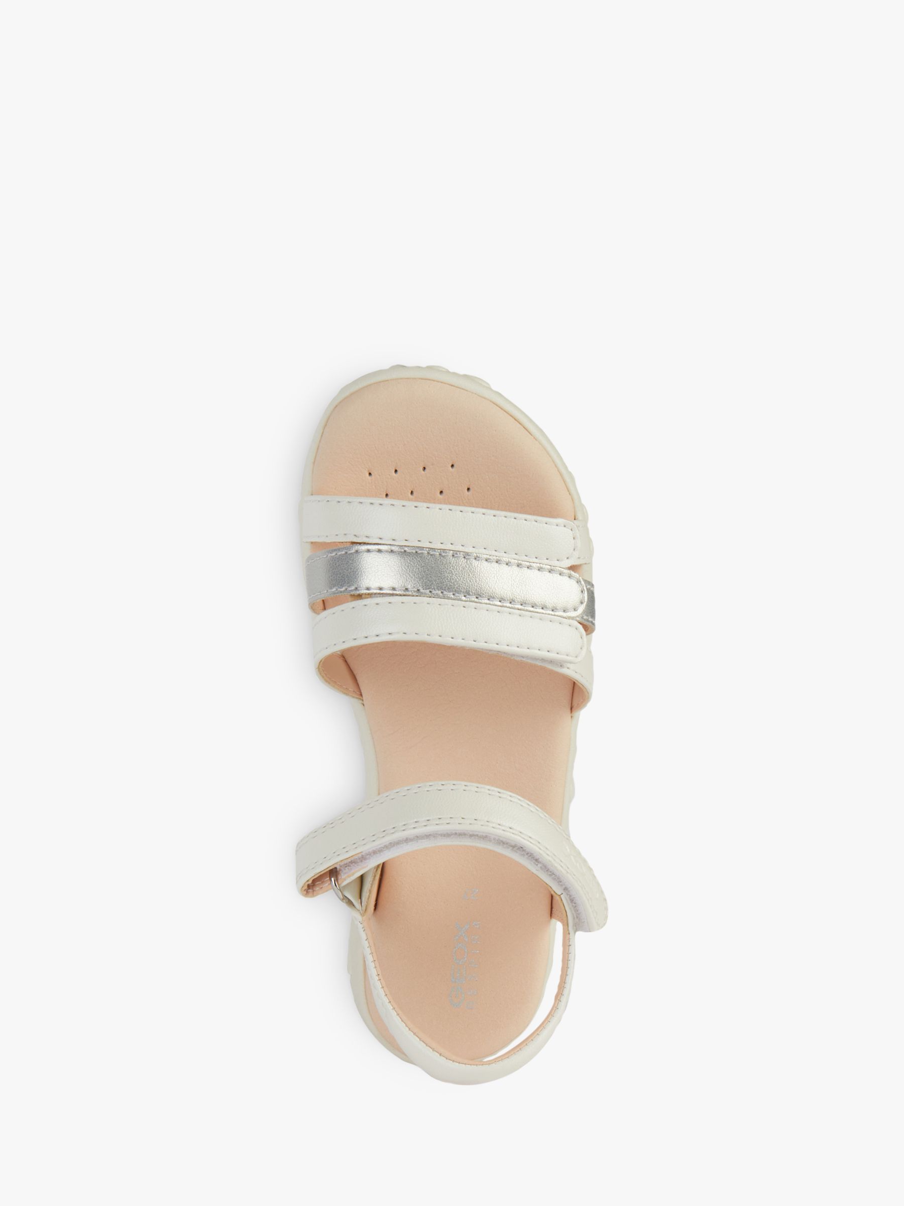 Geox Kids' Haiti Pearlescent Sandals, White/Silver, 29
