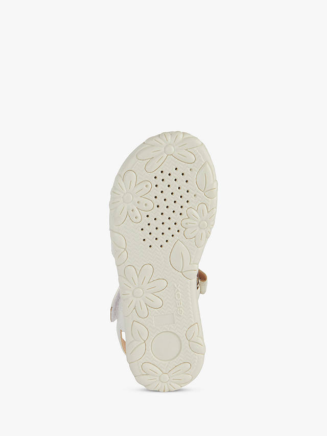 Geox Kids' Haiti Pearlescent Sandals, White/Silver        