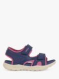 Geox Kids' Vaniett Sandals, Navy/Fuchsia