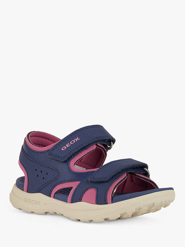 Geox Kids' Vaniett Sandals, Navy/Fuchsia        