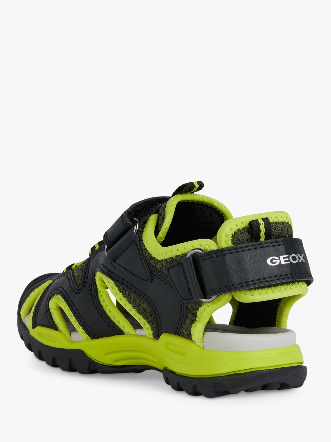 Geox Borealis Closed Toe Sandals, Black/Lime, EU31