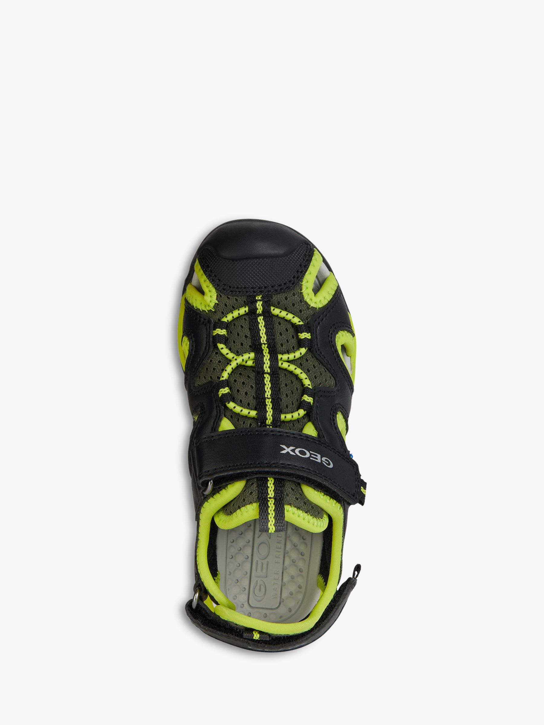 Geox Borealis Closed Toe Sandals, Black/Lime, EU31