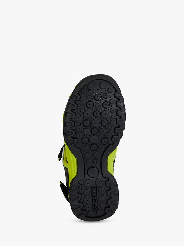 Geox Borealis Closed Toe Sandals, Black/Lime          