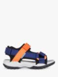 Geox Borealis Riptape Sandals, Navy/Orange, Navy/Orange