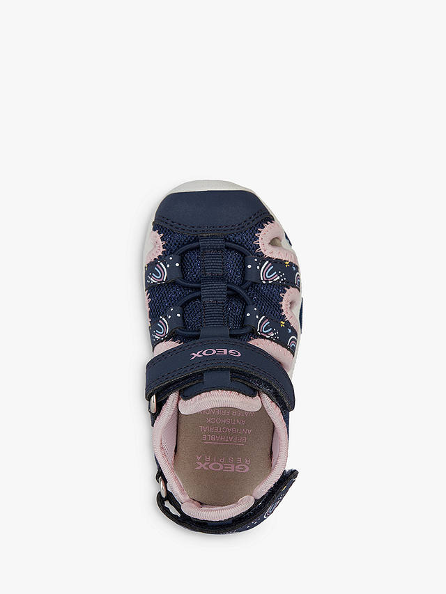 Geox Kids' S Multy Water Resistant Sandals, Navy/Lt Pink        