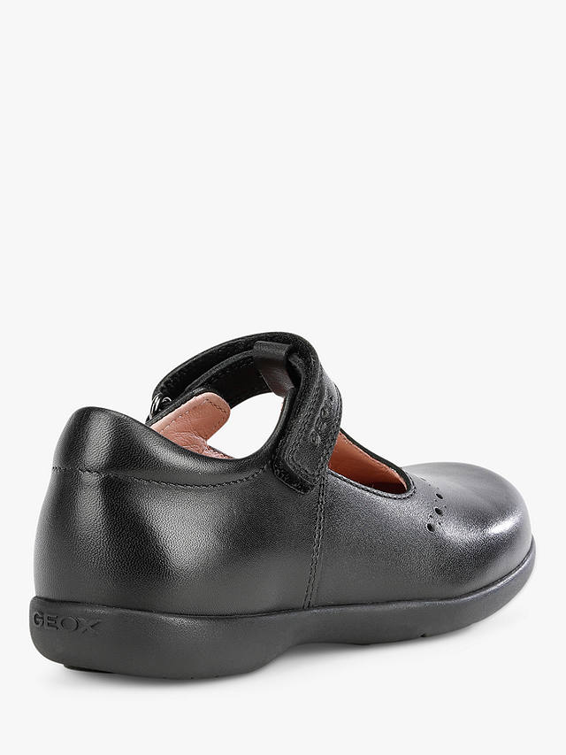 Geox Kids' Naimara Leather School Shoes, Black