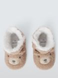 John Lewis Borg Bear Baby Booties, Brown