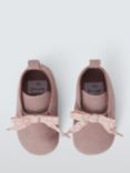 John Lewis Suede Baby Pram Shoes, Pink