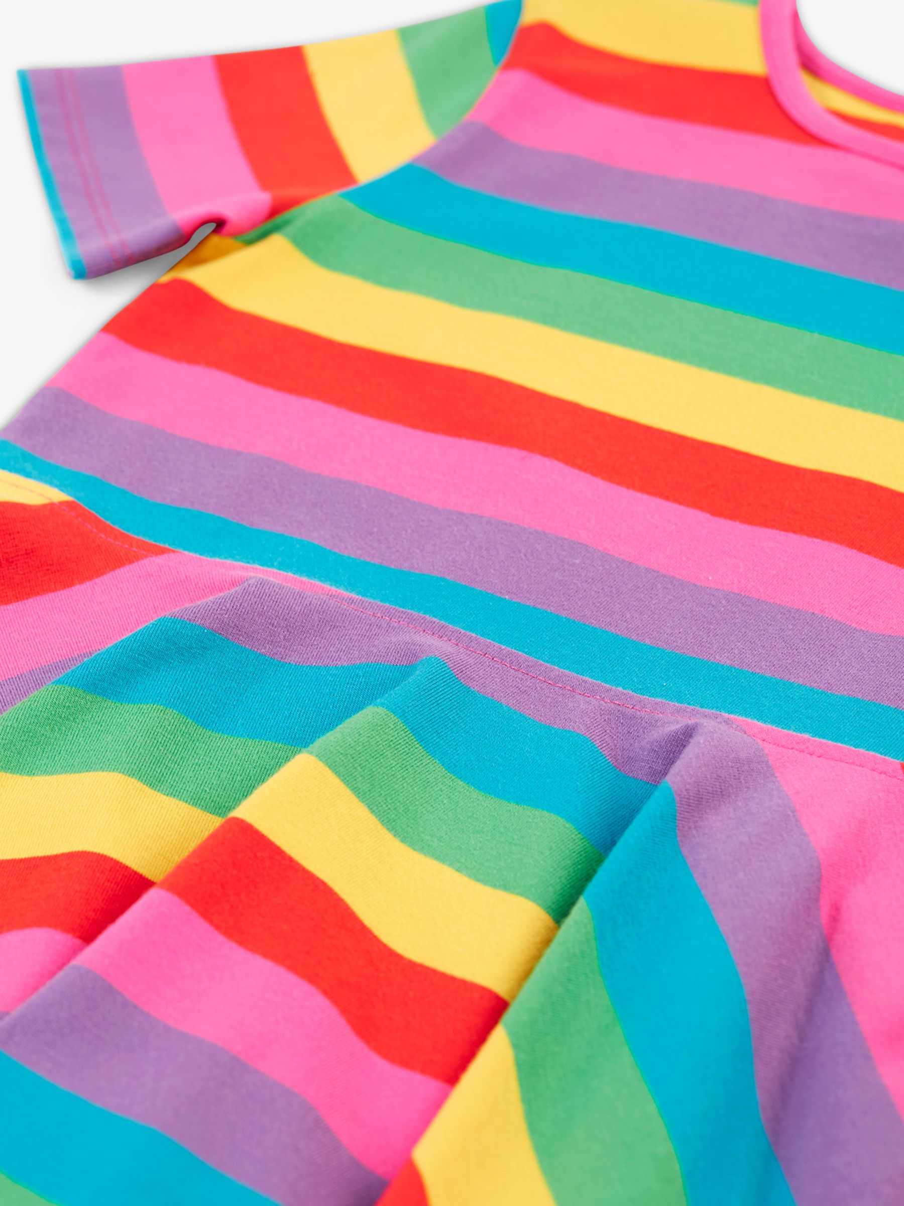 Frugi Kids' Sunshine Rainbow Stripes Skater Dress, Multi at John Lewis ...