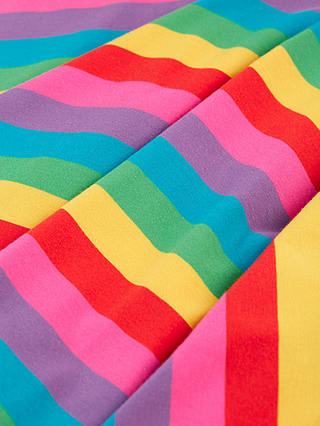 Frugi Kids' Sunshine Rainbow Stripes Skater Dress, Multi