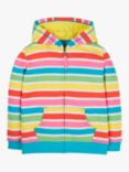 Frugi Kids' Switch Carbis Rainbow Stripe Organic Cotton Hoodie, Multi