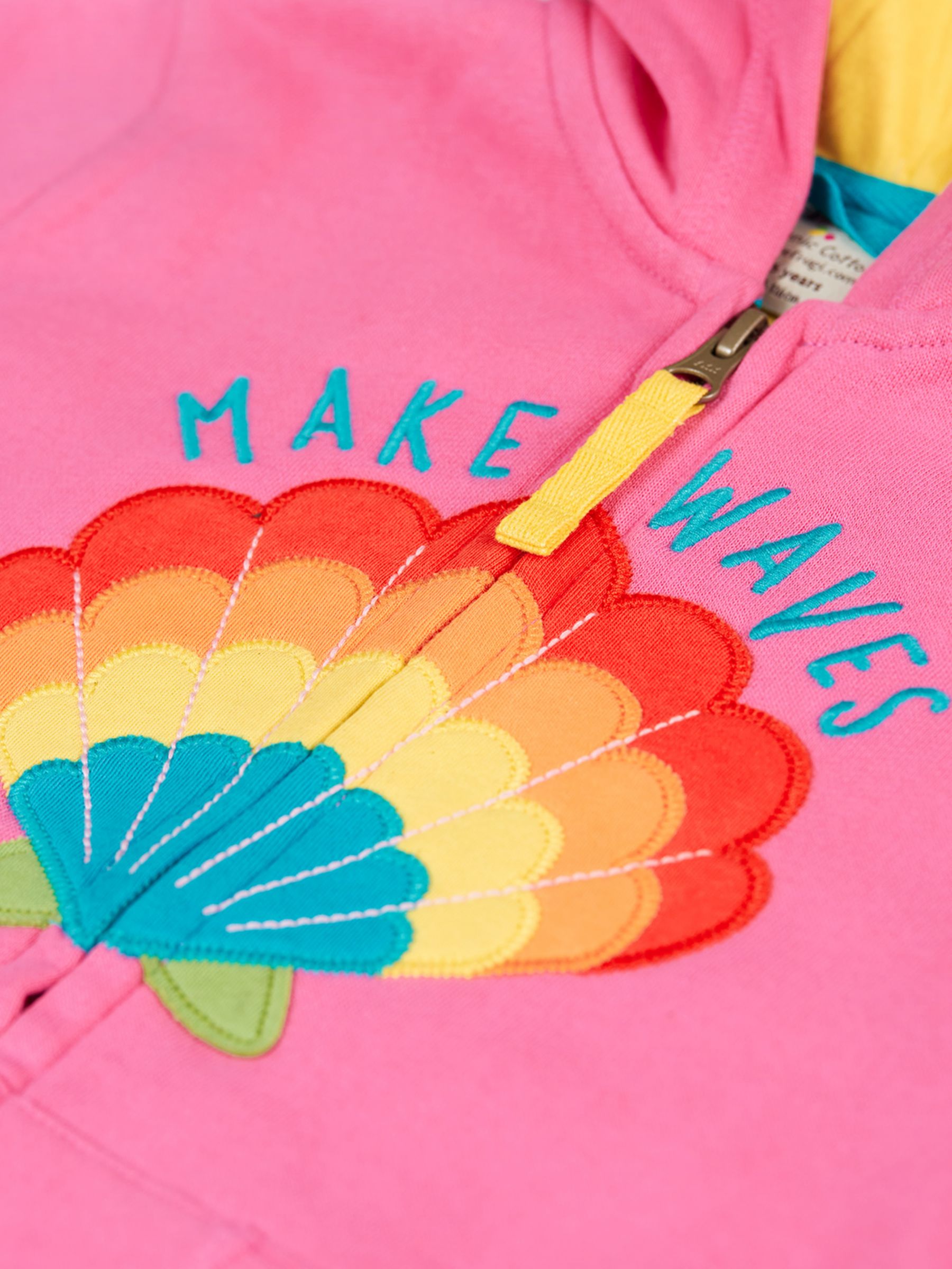 Buy Frugi Kids' Switch Carbis Rainbow Shell Organic Cotton Hoodie, Hibiscus/Multi Online at johnlewis.com