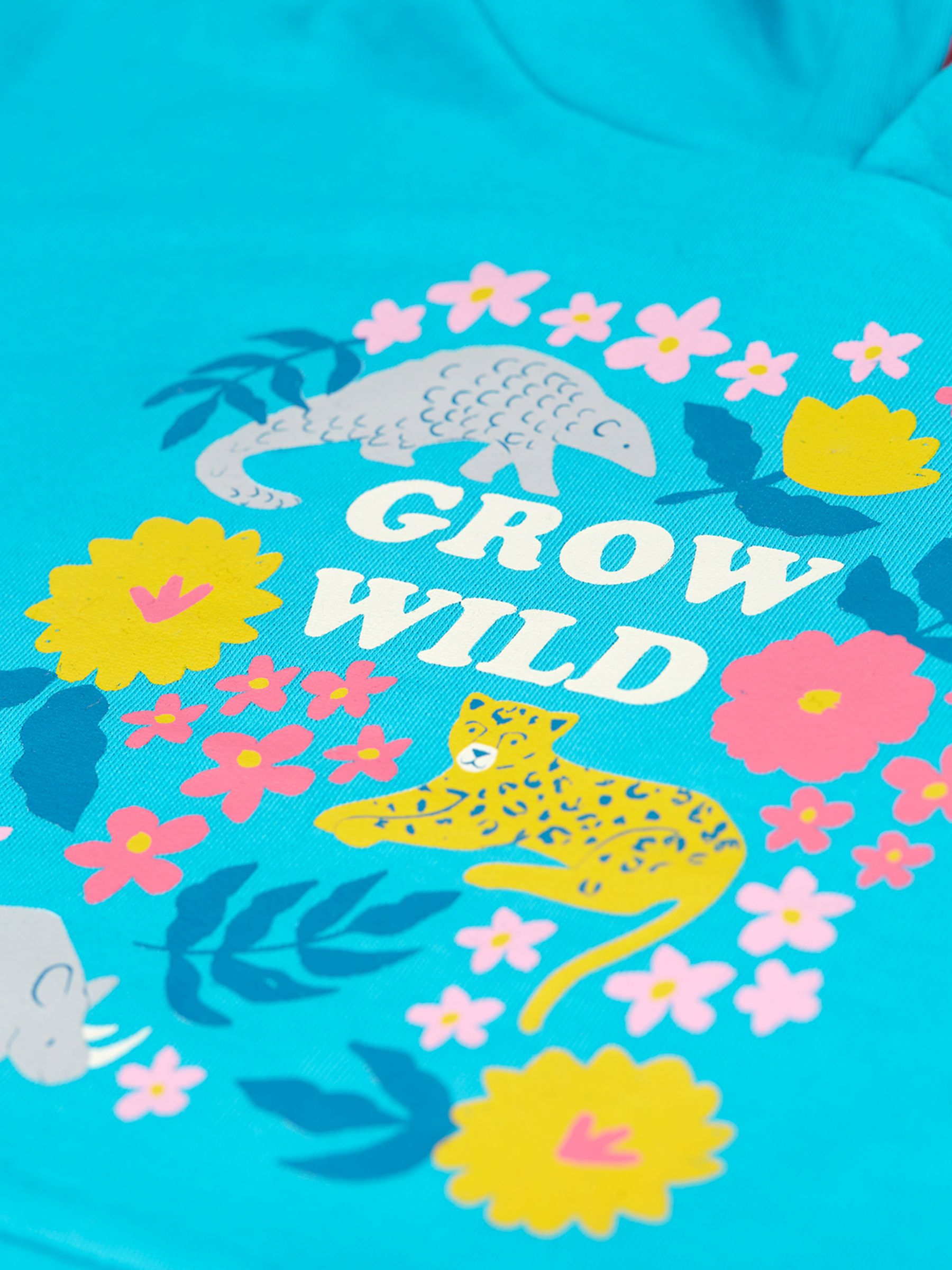 Buy Frugi Kids' Organic Cotton Switch Lissie Hoodie, Tropical Sea/Grow Wild Online at johnlewis.com