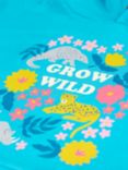 Frugi Kids' Organic Cotton Switch Lissie Hoodie, Tropical Sea/Grow Wild