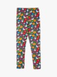 Frugi Kids' Libby Springtime Ducks Leggings, Pack of 2, Navy/Multi, Navy/Multi