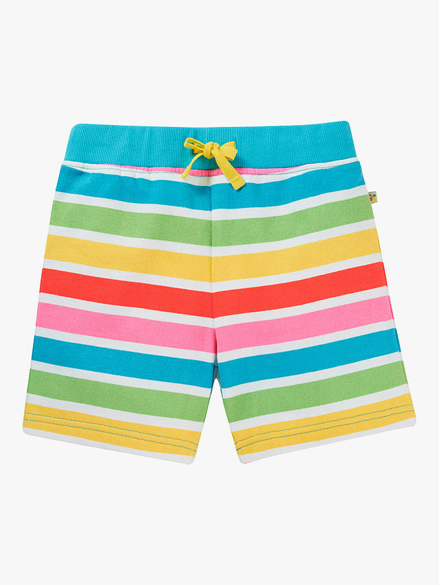 Frugi Kids' Switch Sydney Rainbow Stripe Organic Cotton Shorts, Multi
