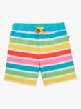 Frugi Kids' Switch Sydney Rainbow Stripe Organic Cotton Shorts, Multi, Multi