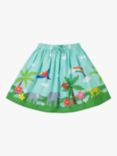 Frugi Kids' Organic Cotton Twirly Dream Print Skirt, Spring Mint/Jungle, Spring Mint/Jungle