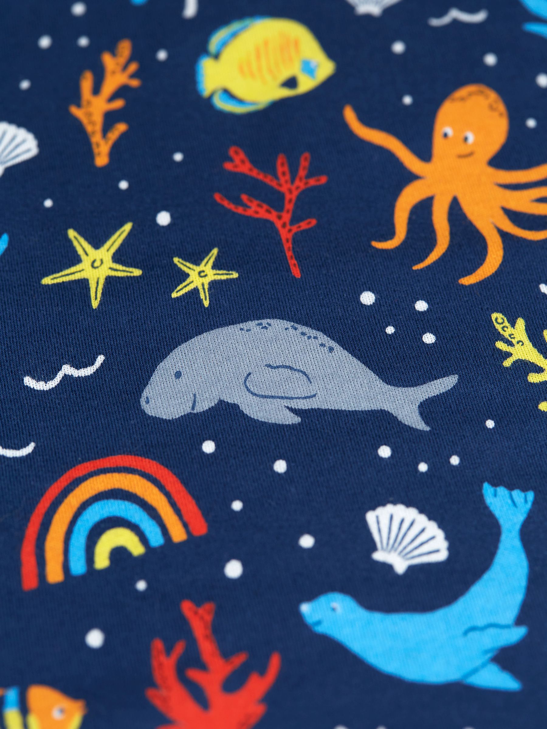 Frugi Kids' Sundown Rainbow Sea Organic Cotton Pyjama Set, Multi, 4-5 years