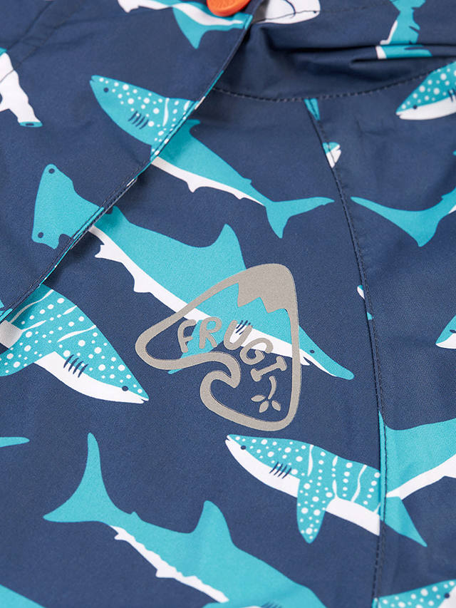 Frugi Kids' Rain Or Shine Tropical Sea Sharks Waterproof Suit, Multi