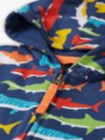 Frugi Kids' Organic Cotton Switch Big Print Snuggle Suit, Shiver Of Sharks, Shiver Of Sharks