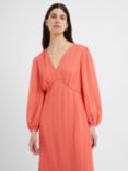 Great Plains Desert Check Midi Dress, Hot Coral