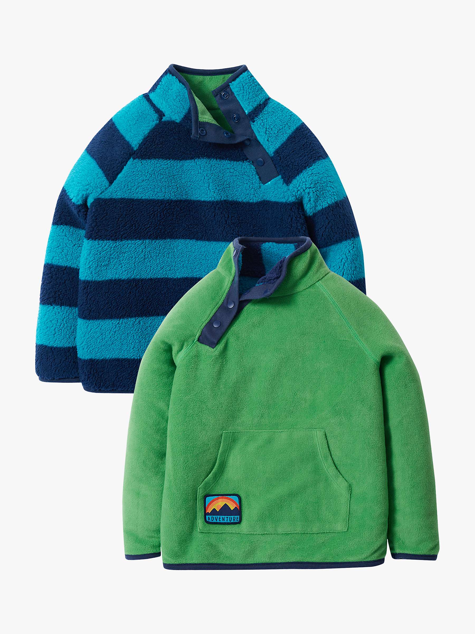 Buy Frugi Kids' Coral Reversible Snuggle Fleece, Tropic Sea Stripe Online at johnlewis.com