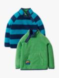 Frugi Kids' Coral Reversible Snuggle Fleece, Tropic Sea Stripe