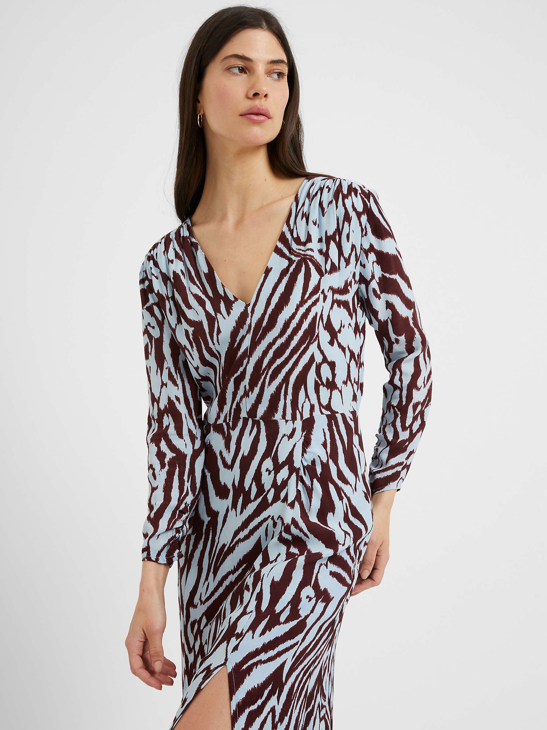 Buy Great Plains Animal V-neck Maxi Dress, Chocolate Corfu Blue Online at johnlewis.com