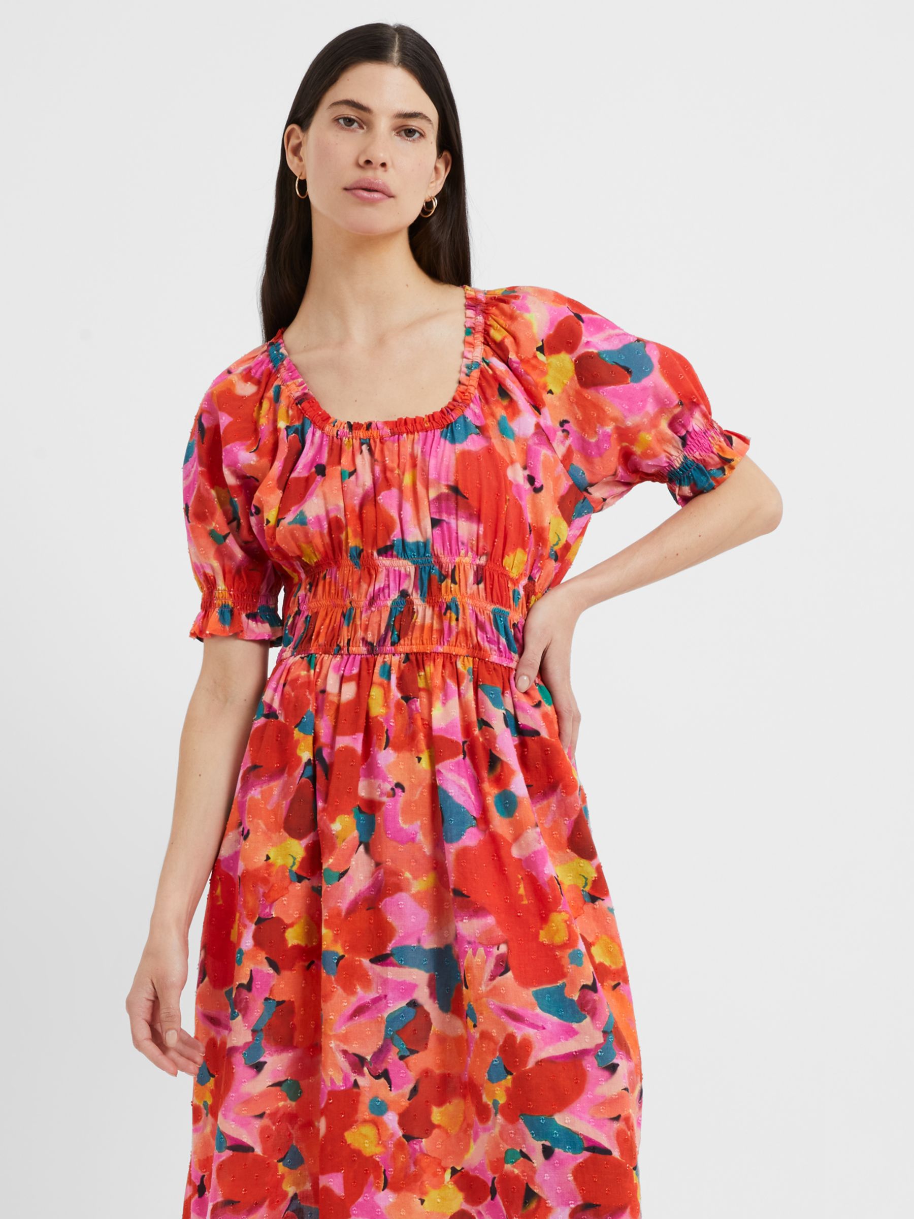 Great Plains Desert Flower Cotton Midi Dress, Multi, 6