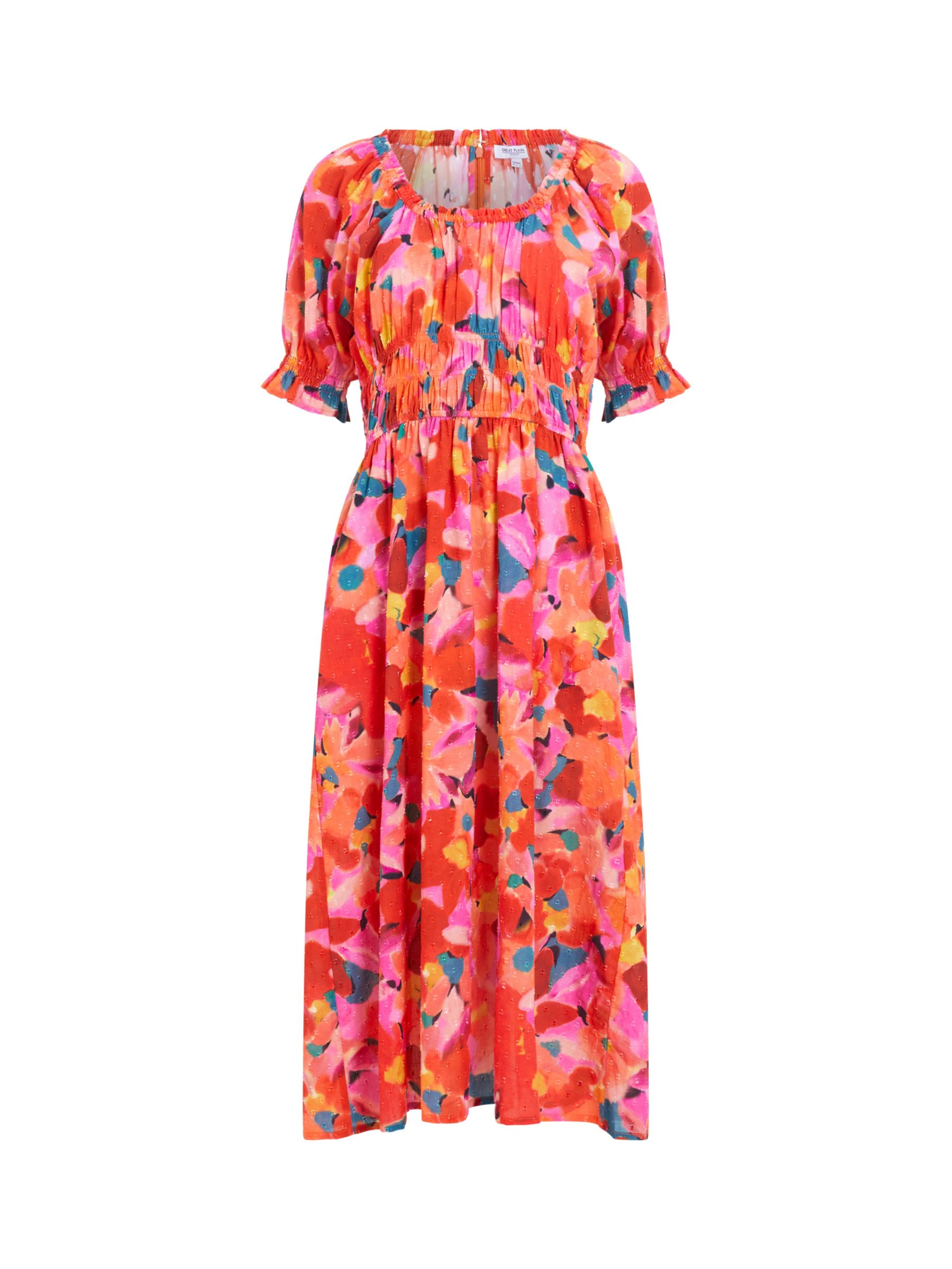 Great Plains Desert Flower Cotton Midi Dress, Multi, 6