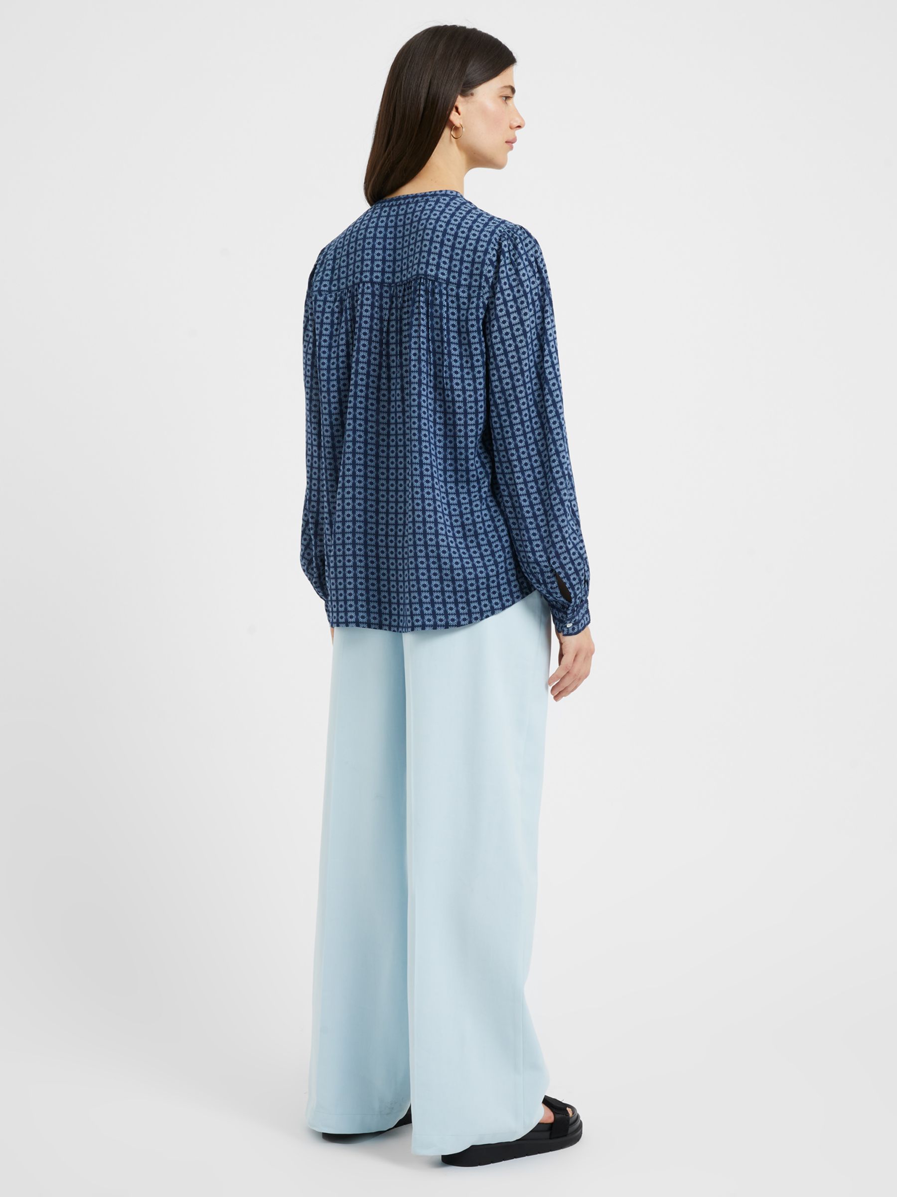 Buy Great Plains Tangier Tile Blouse, Summer Navy/Lake Blue Online at johnlewis.com