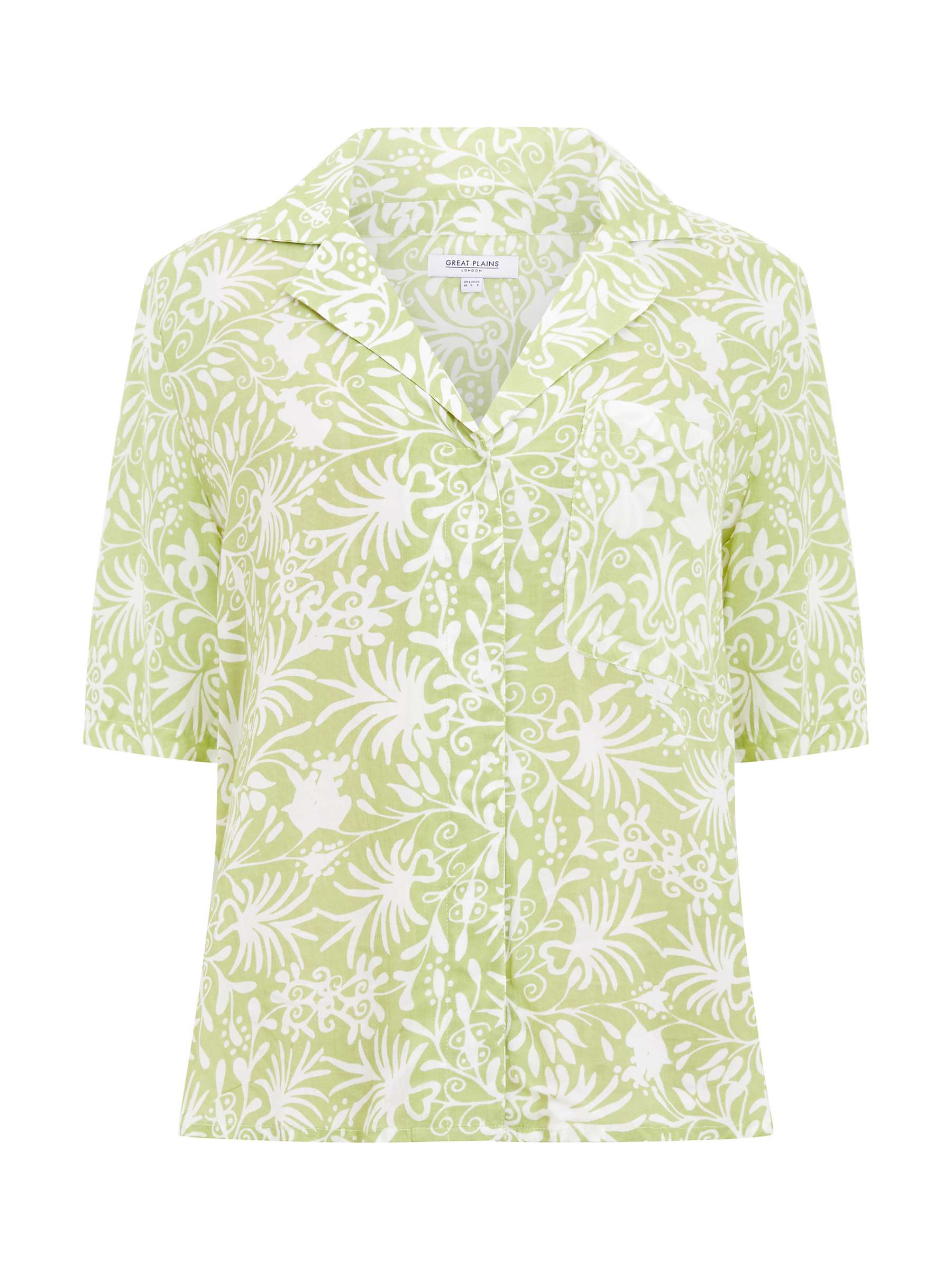 Buy Great Plains Cadiz Floral Short Sleeve Shirt, Kiwi Milk Online at johnlewis.com