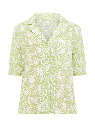 Great Plains Cadiz Floral Short Sleeve Shirt, Kiwi Milk