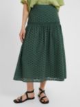 Great Plains Atol Embroidery Midi Skirt, Tropical Green