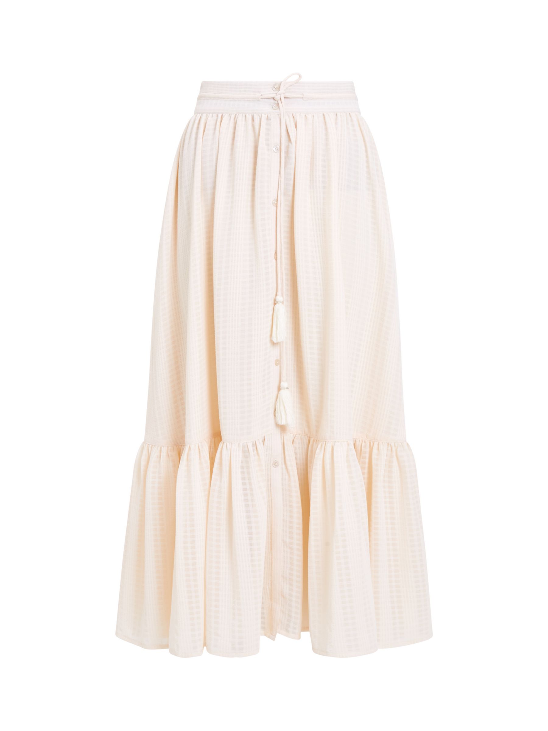 Buy Great Plains Desert Check Tiered Skirt, Ecru Online at johnlewis.com
