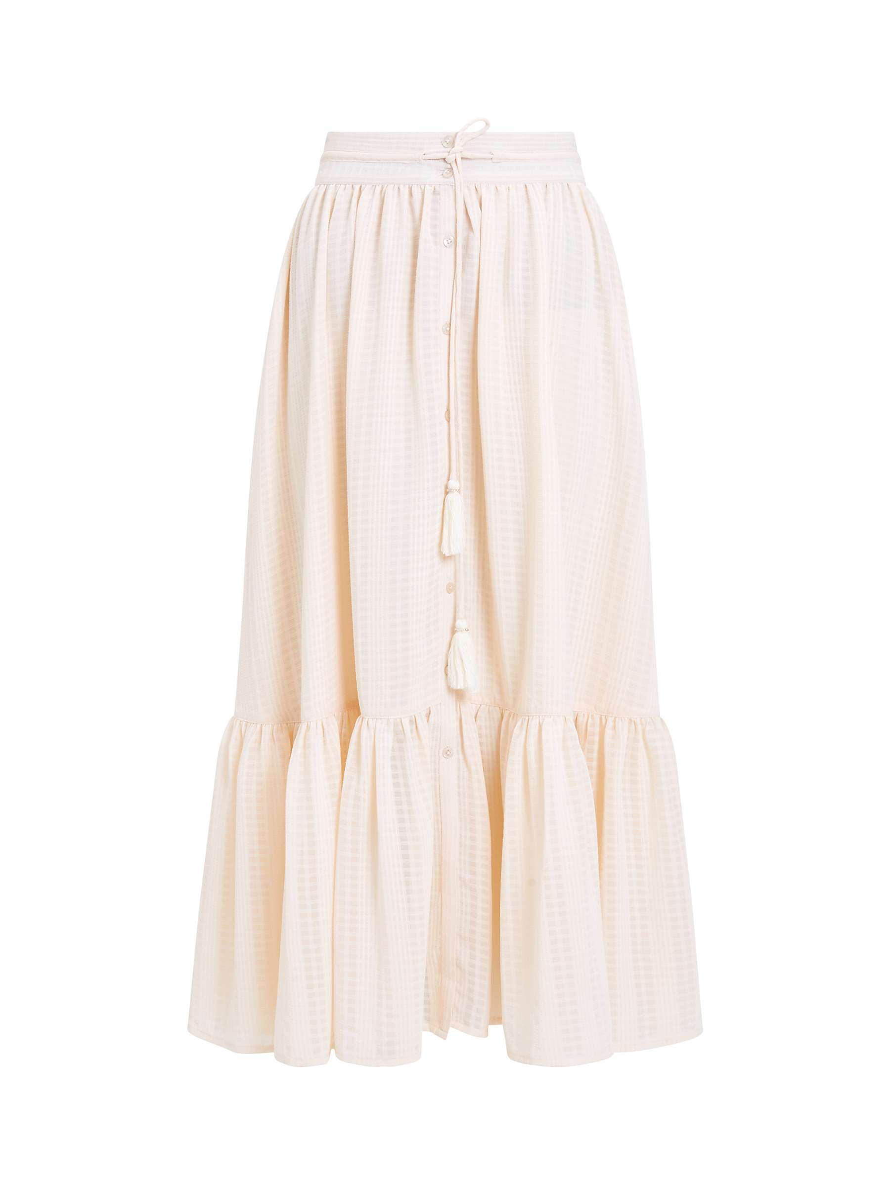 Buy Great Plains Desert Check Tiered Skirt, Ecru Online at johnlewis.com