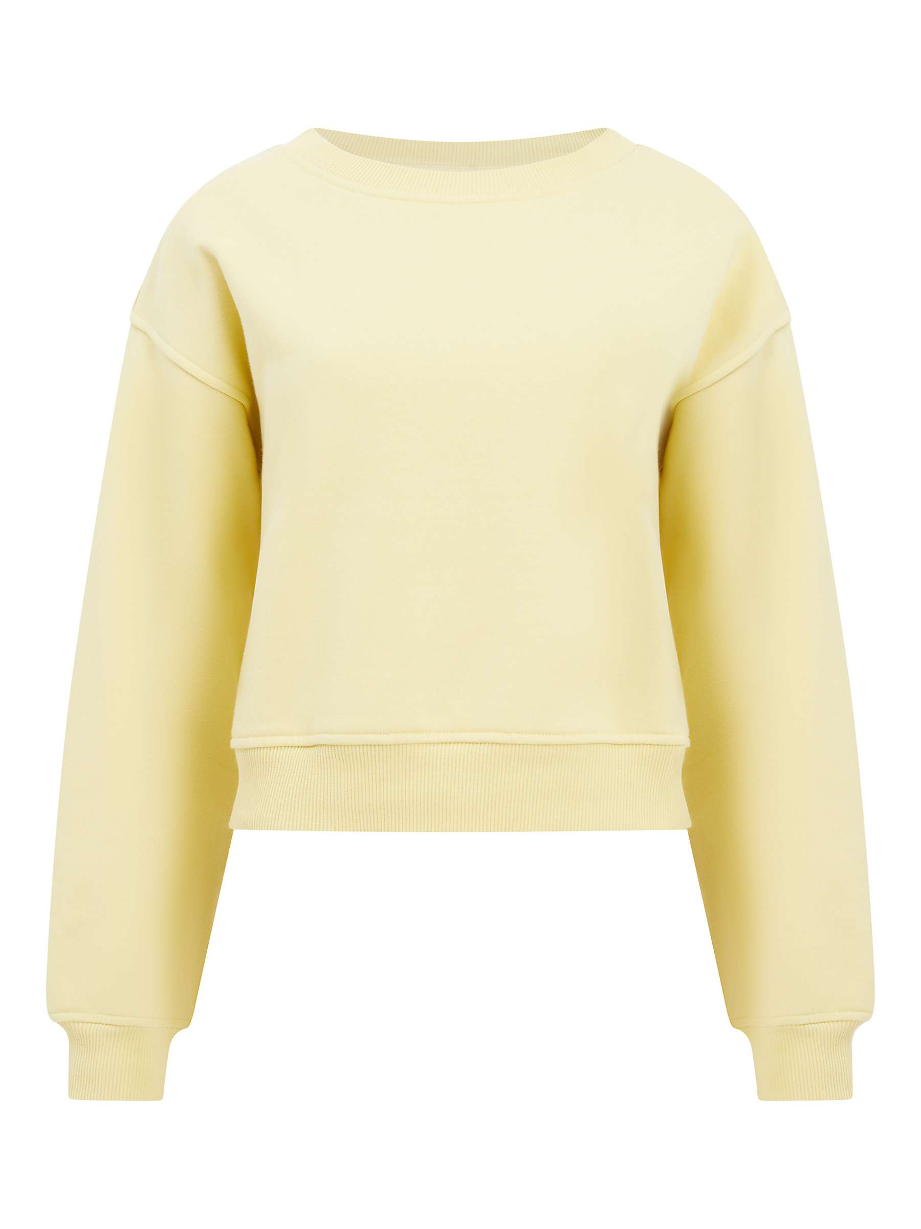 Buy Great Plains Paloma Cotton Blend Cropped Sweatshirt, Lemon Grass Online at johnlewis.com