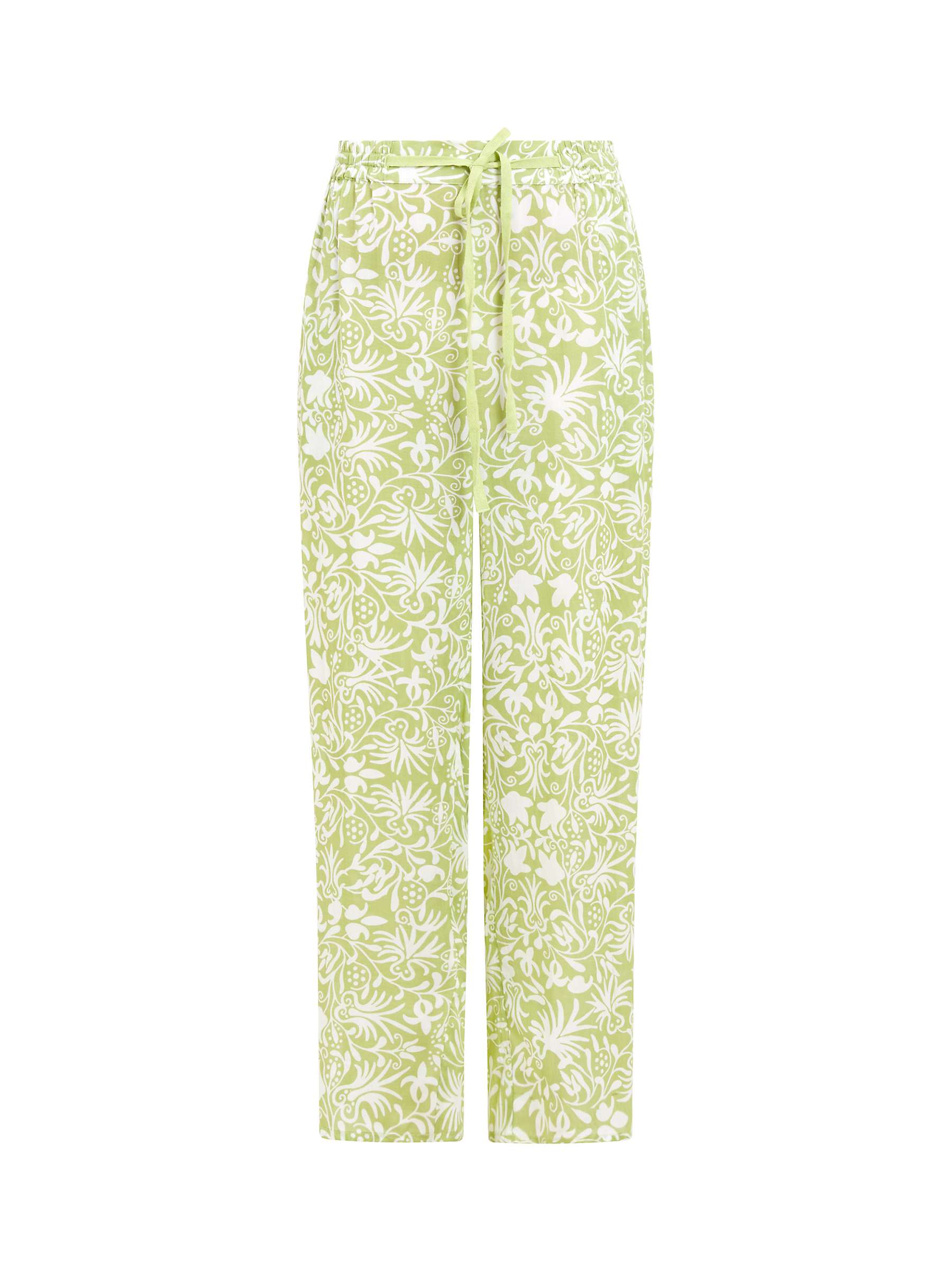Buy Great Plains Cadiz Floral Drawstring Trousers, Kiwi Milk Online at johnlewis.com