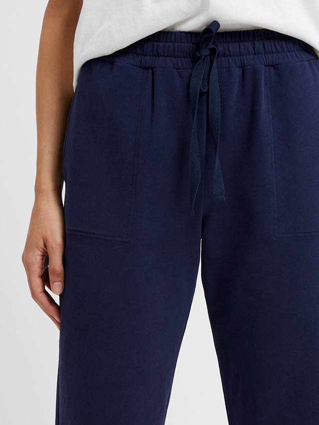 Great Plains Peached Cotton Blend Joggers, Summer Navy