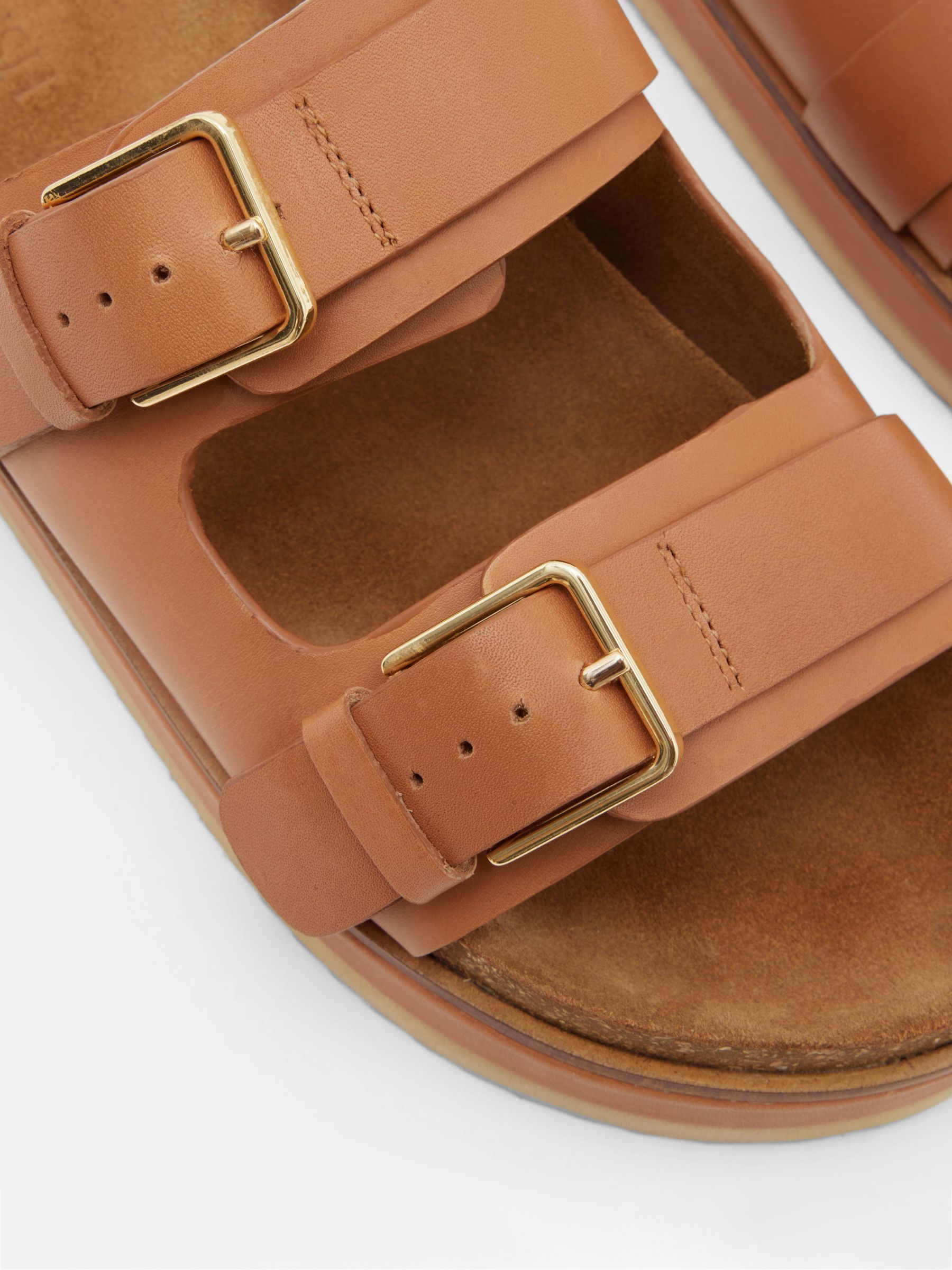 Buy HUSH Bryson Buckle Leather Slider Sandals Online at johnlewis.com